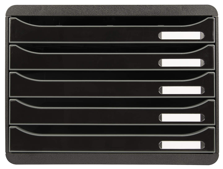 Exacompta 308714D Ablagebox Glossy Querformat mit 5 Schubladen für DIN A+ Dokumente. Belastbare Schu
