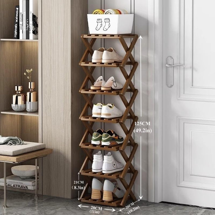 Schuhregal, faltbar, aus Bambus, Schuhablage für den Eingangsbereich, Schrank, Schlafzimmer, Flur, n