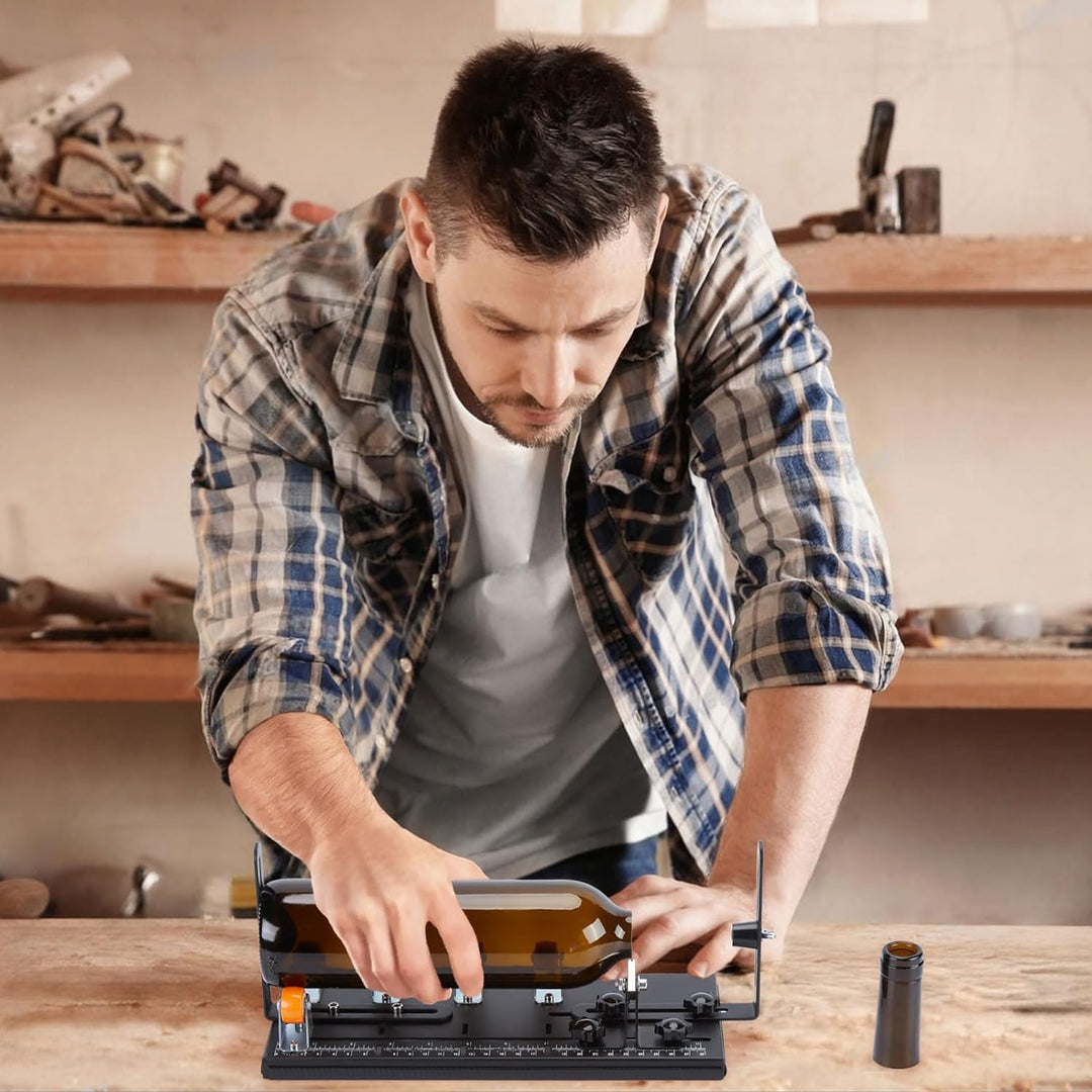Fixm Premium-Glasflaschenschneider-Set - Vielseitiges Werkzeug für runde und eckige Flaschen, verbes