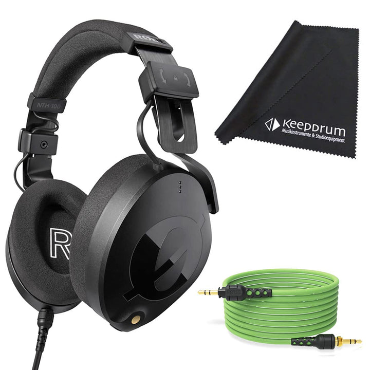 Rode NTH-100 Studio-Kopfhörer + 2,4m Kabel Grün + keepdrum Tuch