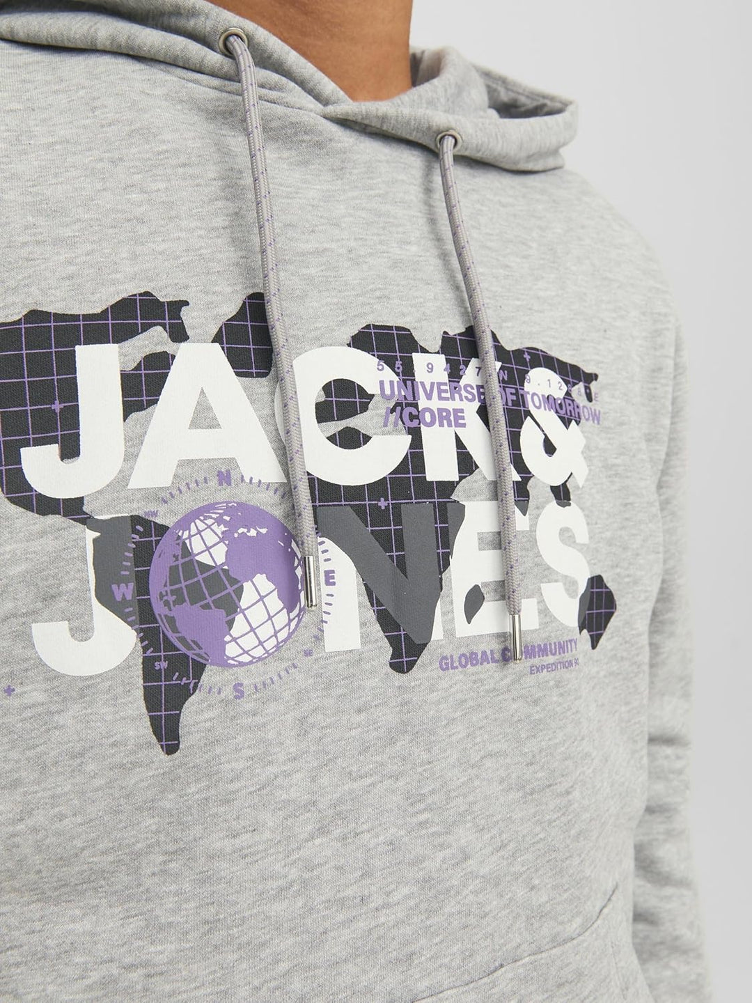 JACK & JONES Herren Jcodust Sweat Hood Sn Kapuzenpullover M Light Grey Melange/Detail:new Lgm, M Lig