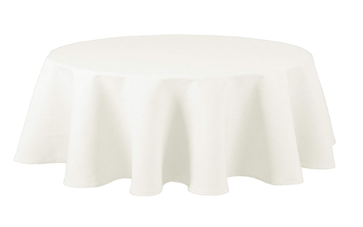 Textil Tischdecke - Leinen Optik - wasserabweisend oval (Weiss, oval 160x220) Weiss oval 160x220, We