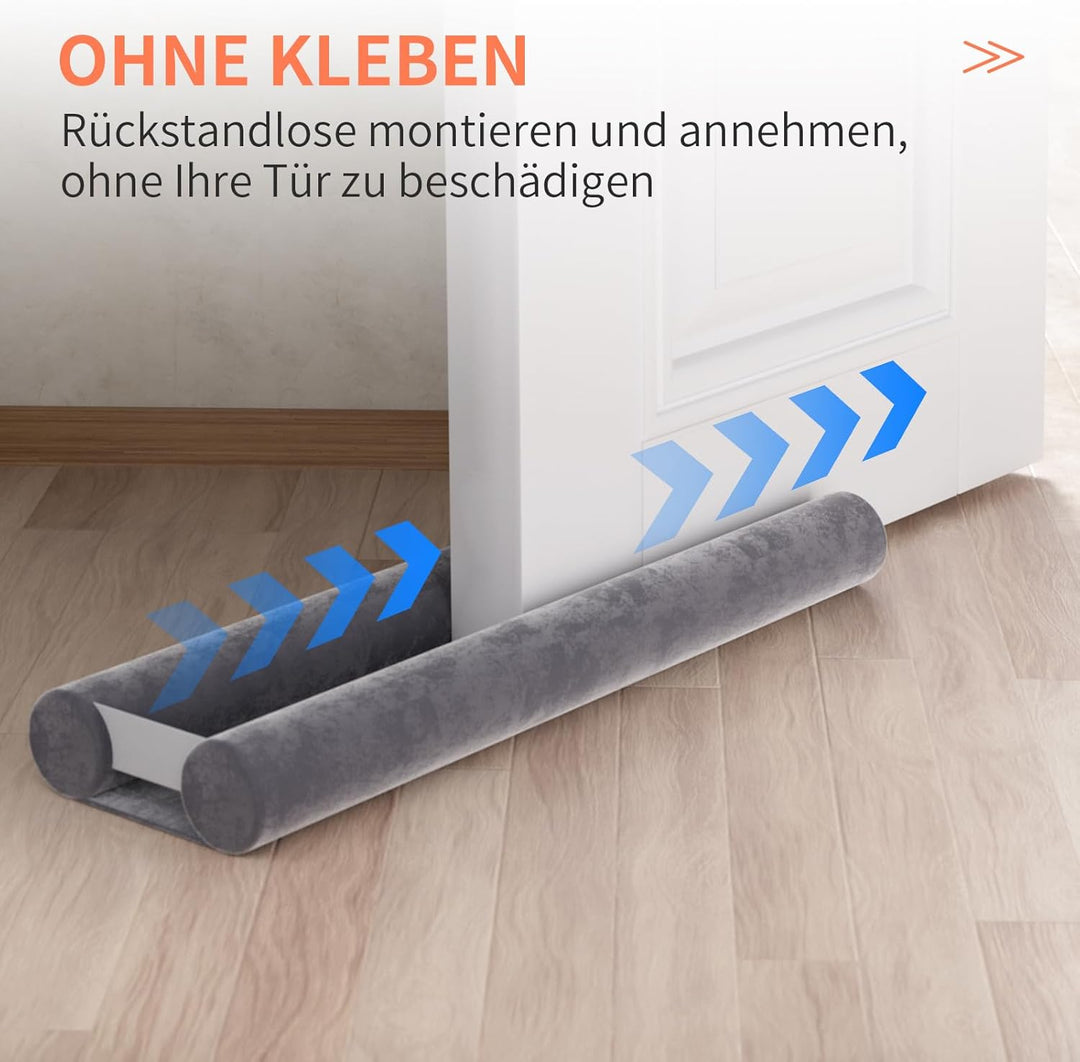BKSAI Türdichtung Zugluftstopper für Türen Ohne Schneiden Falten- Windstopper Tür Schallschutz Türlu