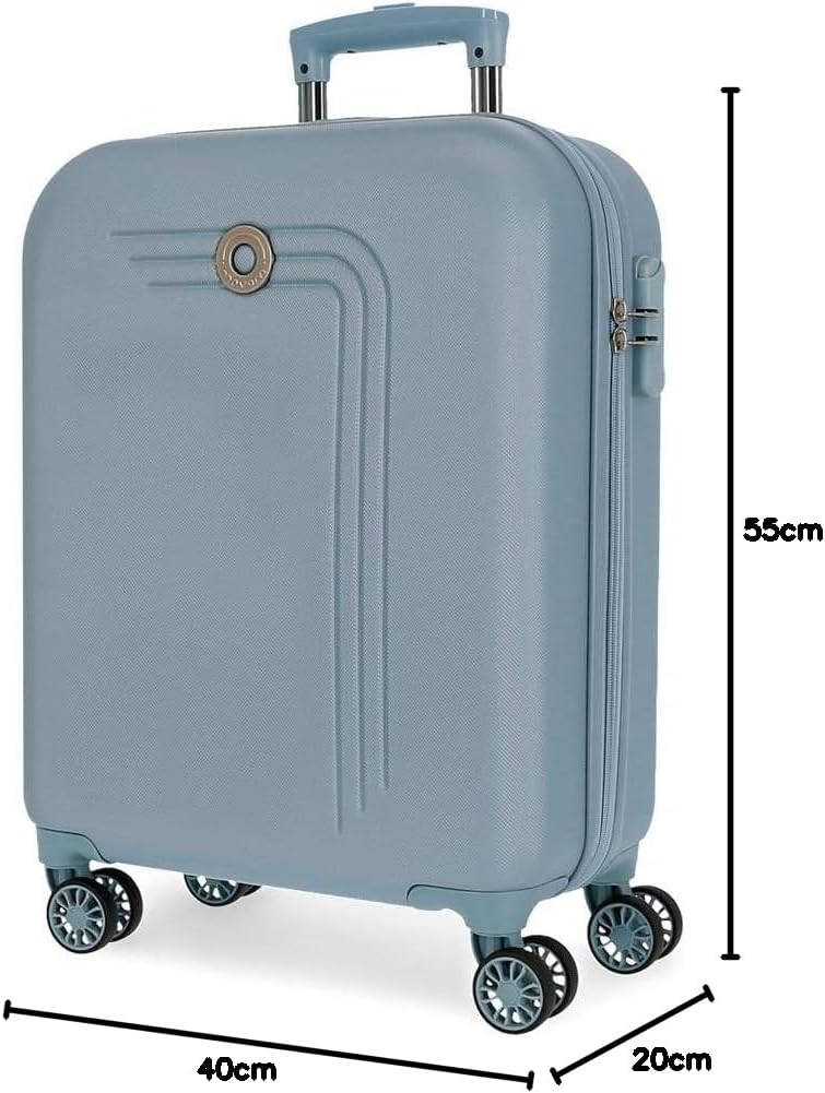 Movom Riga Kabinenkoffer Blau 40x55x20 cms Hartschalen ABS Kombinationsschloss 37L 2,8Kgs 4 Doppelrä