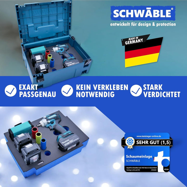 Schaumeinlage Schaumstoffeinlage für Makita Schlagschrauber DTW300