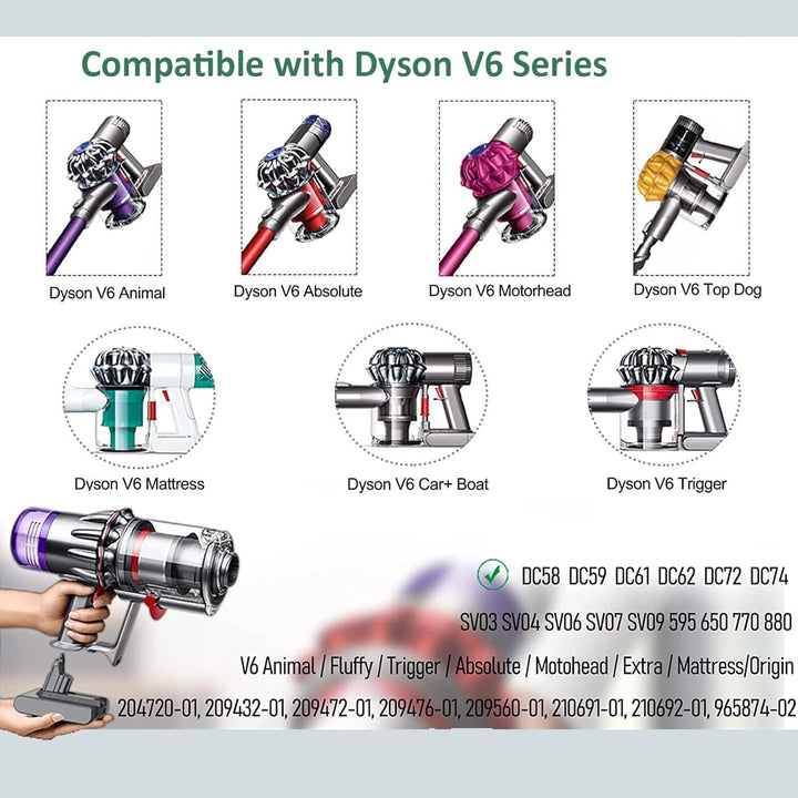 21.6V 4.6Ah Akku für Dyson V6 DC62, Ersatzakku für Dyson V6 DC58 DC59 DC61 DC72 DC74 SV03 SV05 SV06