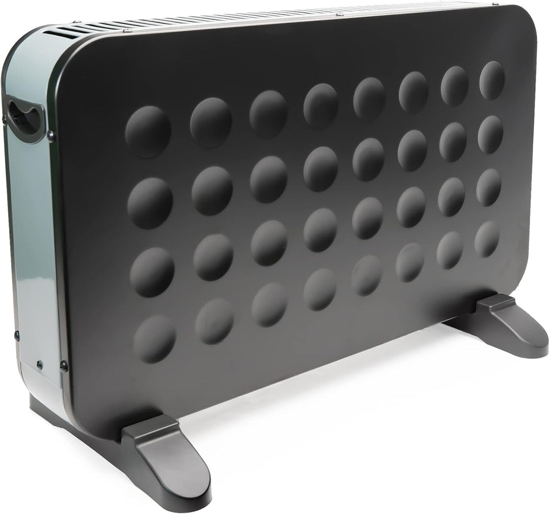 Grafner Konvektor Heizgerät 2000 Watt, matt schwarz, 3 Heizstufen, stufenlos regulierbares Thermosta