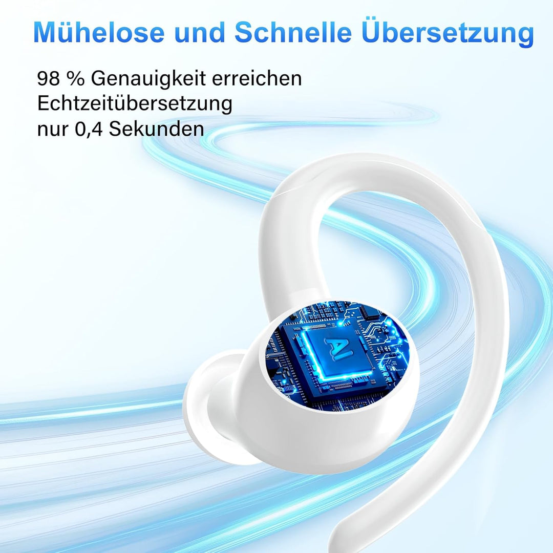 AI Kopfhörer Übersetzer, 3-in-1 Bluetooth 5.4 Echtzeit Sprachübersetzungs Kopfhörer, 164 Sprachen mi