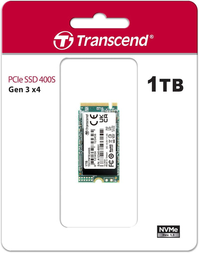 Transcend MTE400S 1 TB NVMe PCIe Gen3 x4 M.2 2242 Internal Solid State Drive (SSD) 3D TLC NAND (TS1T