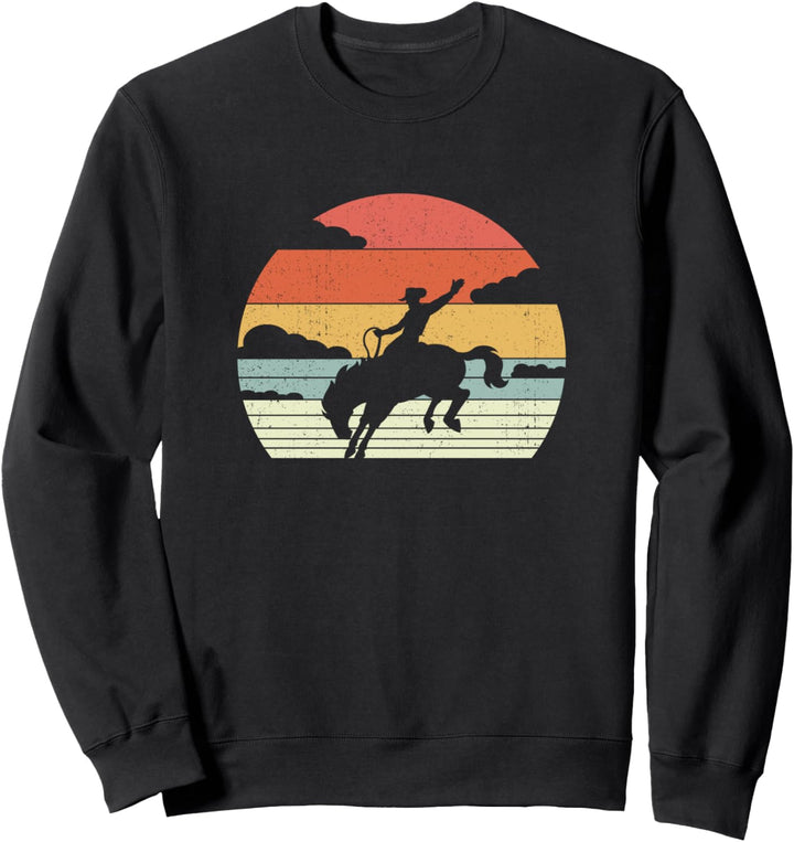 Retro Cowboy Geschenk - Vintage Westernreiten Pferd Rodeo Sweatshirt