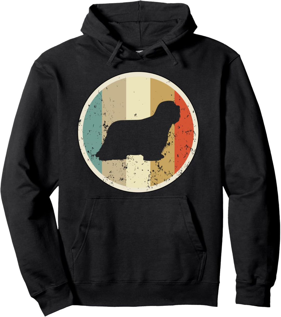 Retro Vintage Grunge Style Bearded Collie Hunde Pullover Hoodie