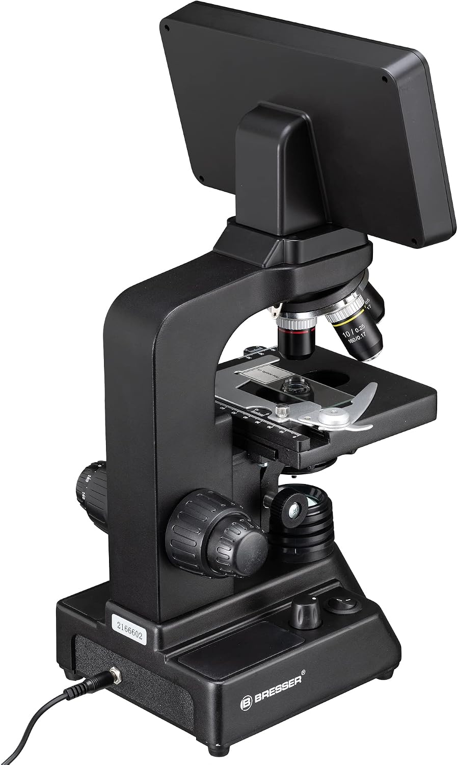 Bresser LCD-Mikroskop Researcher mit Touch-Display für 44–700-fache Vergrösserung, Kondensor, Kreuzt