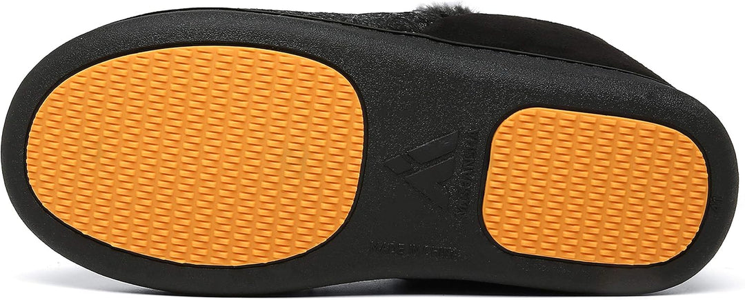 Mishansha Herren Winter Warme Hausschuhe Memory Foam Plüsch Pantoffeln,Gr.39-48, Rauchiges Schwarz 3