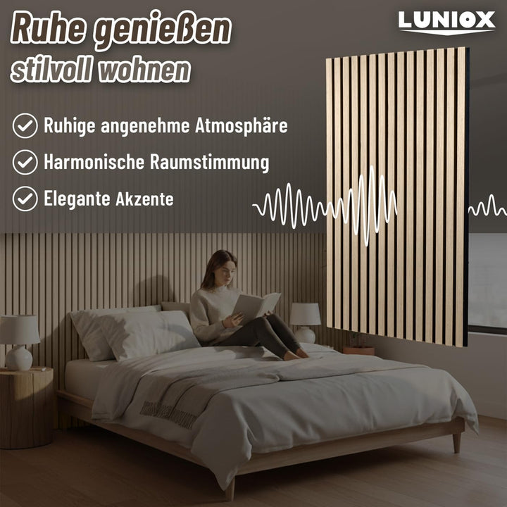 2X Akustikpaneele Esche 119x59,5x2,1cm, Wandpaneele, Schallabsorber, Wandverkleidung, Schallschutz E