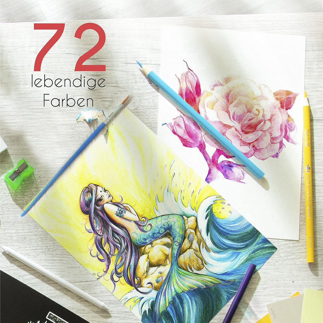 Zenacolor Aquarellstifte set 72 Stifte Aquarell Malstifte für Erwachsene und Kinder Wasservermalbar