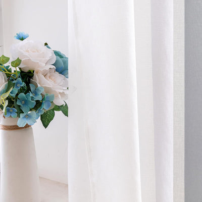 MIULEE 2er Set Voile Vorhang Zweifarbiger Vorhang mit Ösen Transparente Gardine Ösenschal Fenstersch