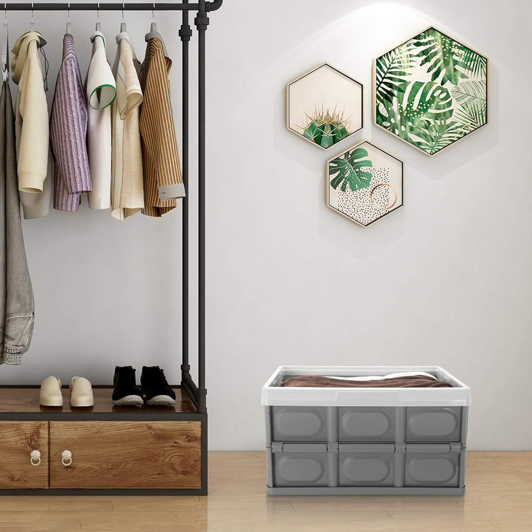 Yorbay 2er-Set 55L Profi klappbox Transportbox Mit Deckel,Faltbarer Aufbewahrungsbox mit Handgriff,S