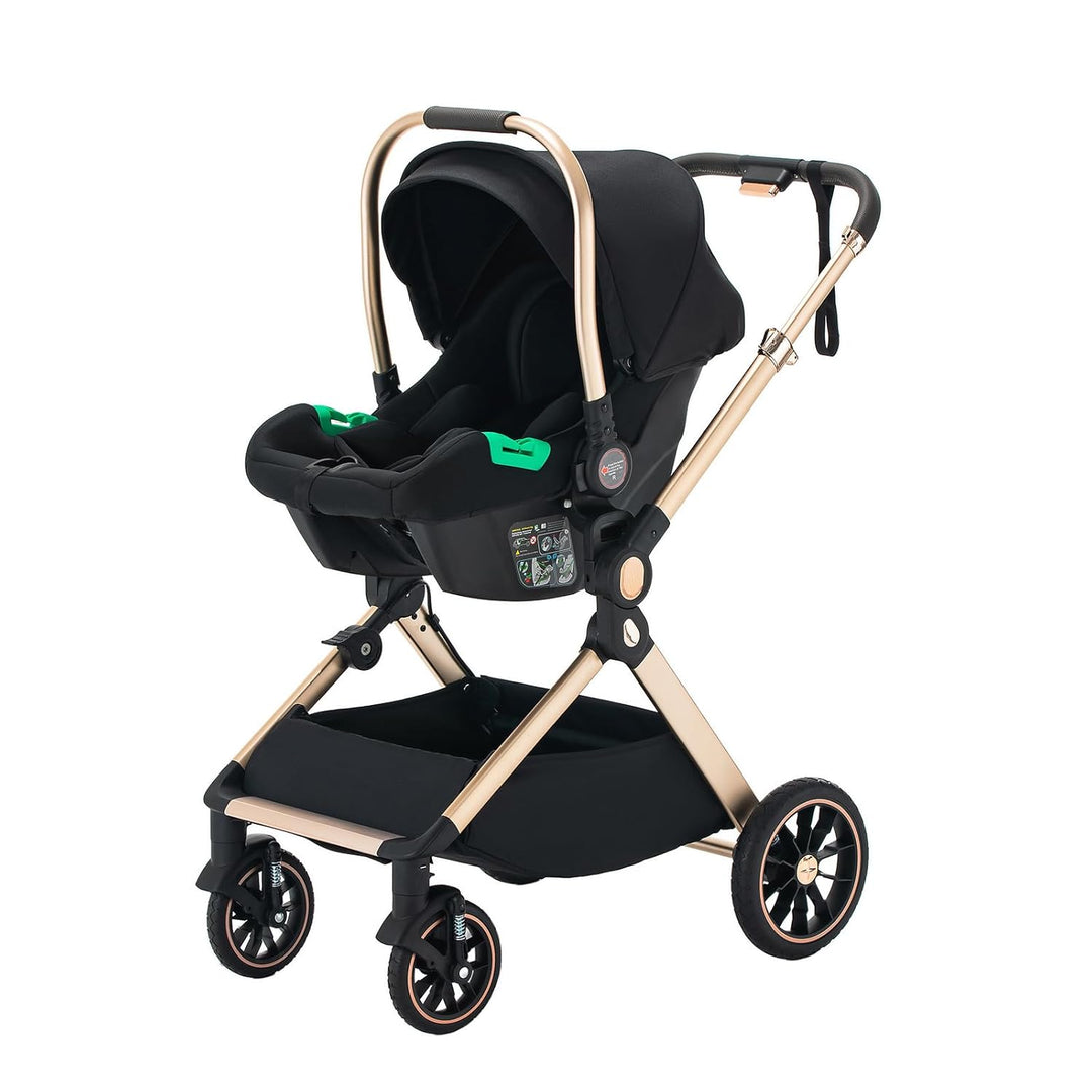 BEBBY 3-in-1 Kinderwagen KombiKinderwagen-Set 2-in-1 Buggy faltbar Luxus Hochlandschaft Neugeborenes