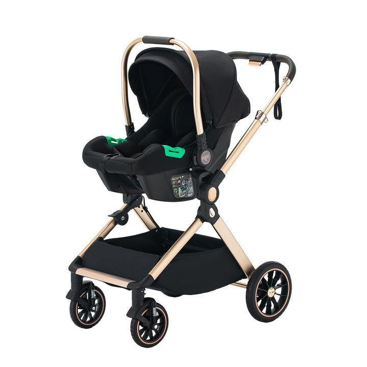 BEBBY 3-in-1 Kinderwagen KombiKinderwagen-Set 2-in-1 Buggy faltbar Luxus Hochlandschaft Neugeborenes