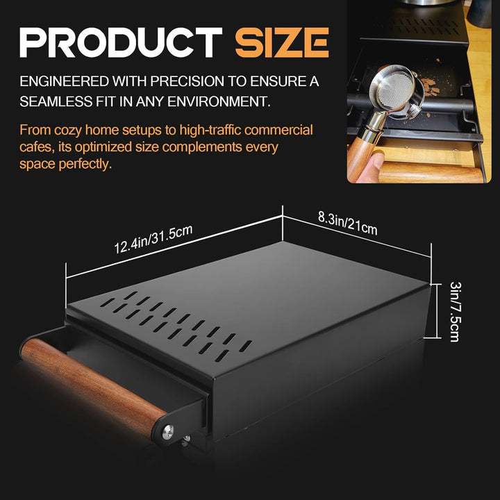 Edelstahl Kaffee Klopf Box Behälter für Espresso Siebträgermaschine, Kaffeesatzbehälter Sudschublade