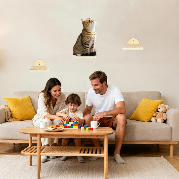 4er Set Kletterwand Katzen, Katzen Wandelemente, Katzentreppe Wand, Katzenbretter für Die Wand, Katz