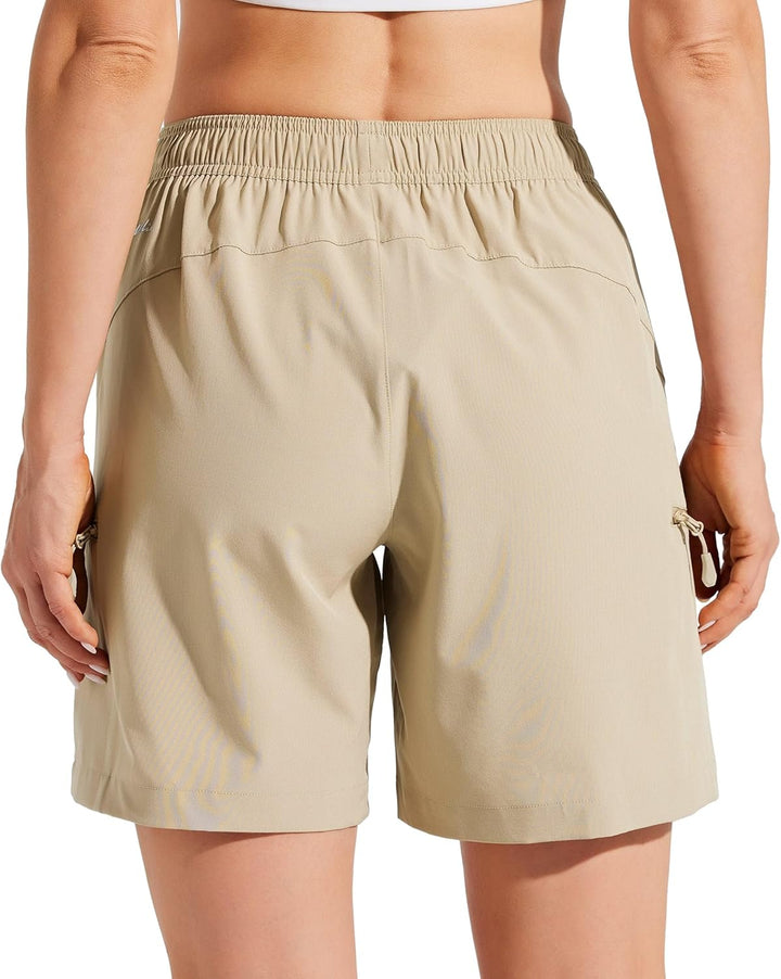 WILLIT Damen Wanderhose Sommer Cargohose schnelltrocknend Wandern Kurz leichte Sport Shorts mit Tasc