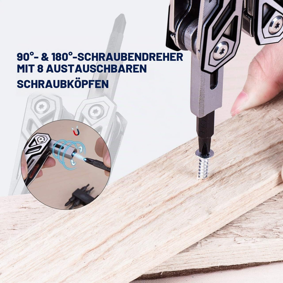 BIBURY Multifunktionale Zange mit Flaschenöffner, Schraubendreher, Säge, Multi Tool ideal für Campin
