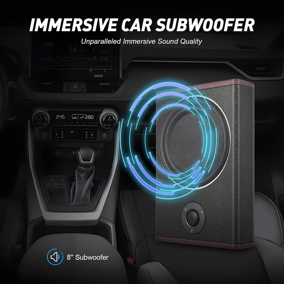 Madelynn Untersitz Auto Subwoofer 200W Bass Box Aktiv Subwoofer 40Hz–200Hz Audiozugang Untersitz Lei
