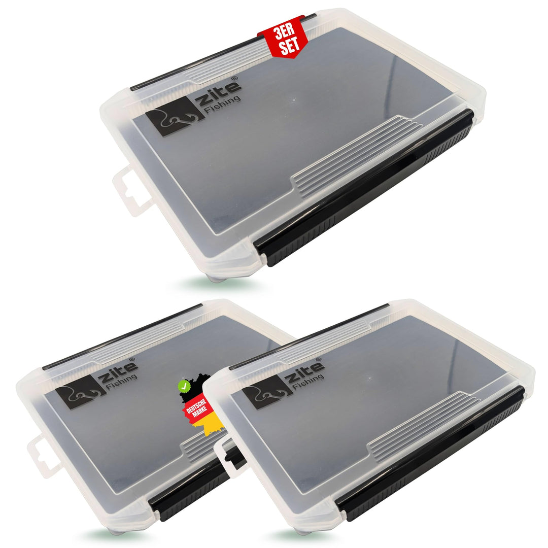 Zite Fishing EVA Köderbox Angeln 3er Set 25,5 x 19,5 x 3,5cm | Durchgehende EVA-Schaum-Einlage Gesch
