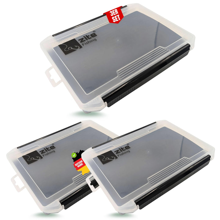 Zite Fishing EVA Köderbox Angeln 3er Set 25,5 x 19,5 x 3,5cm | Durchgehende EVA-Schaum-Einlage Gesch