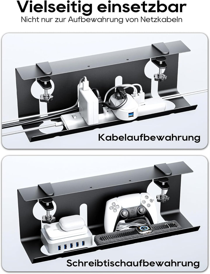 NODOCA Kabelmanagement unter dem Schreibtisch, Ohne Bohren Untertisch Kabelmanagement, Kabelkanal Sc