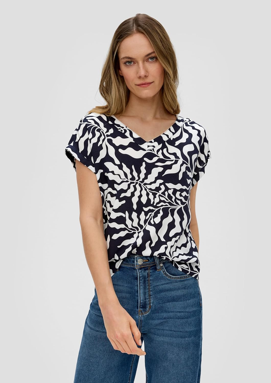 s.Oliver Bluse mit gesmoktem Bund 34 Blau 59a1, 34 Blau 59a1