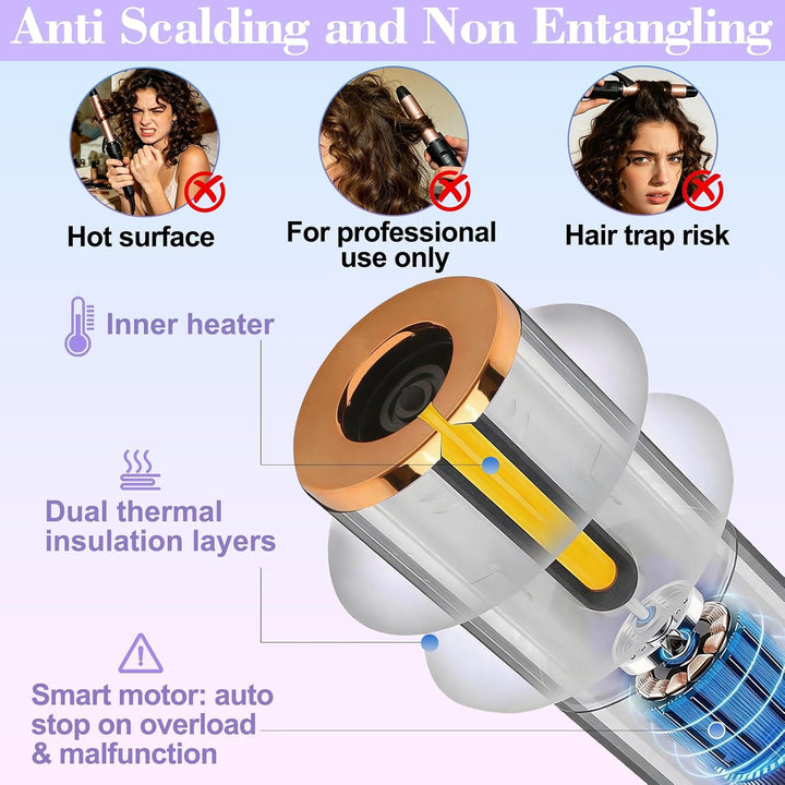 Automatischer Lockenstab mit LCD-Display, automatischer Haarcurler mit 6 Temperatureinstellungen und