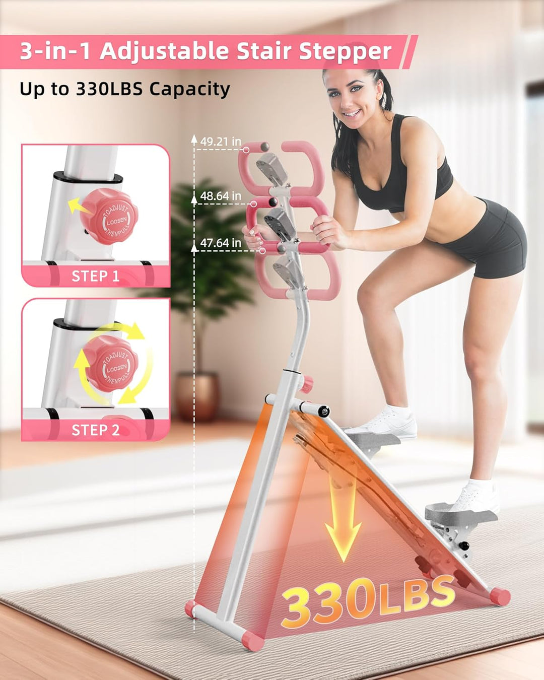 Vertikale Klettermaschine,Stair Stepper für Home Gym Übung,Vertical Climber Trainingsgerät mit Griff