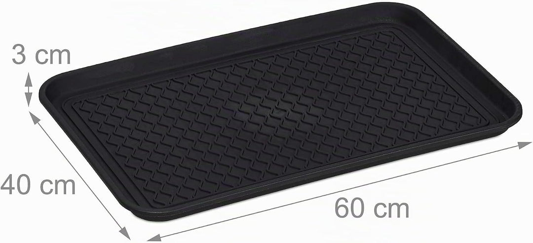 Relaxdays 4 x Schuhabtropfschale gross, mit Profil, für Flur, Schrank, Auto, Schuhwanne gegen Schmut