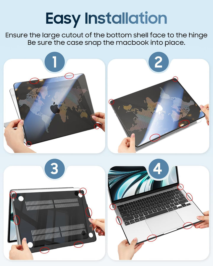 Fintie Hülle Kompatibel mit MacBook Air 13,6 Zoll M5 M4 M3 M2 (2026-2022) A3449 A3240 A3113 A2681, U