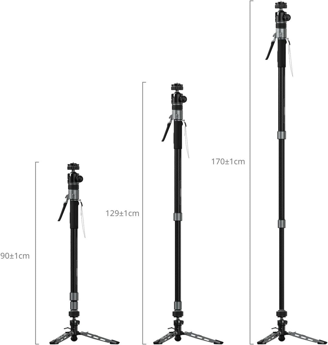 SMALLRIG 63" Tragbares Reisestativ für iPhone und Kamera, 160cm Carbonfaser-Videostativ mit Kompakte