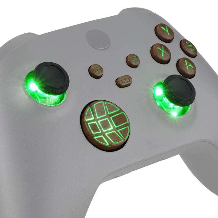 eXtremeRate Leuchttasten LED Knöpfe für Xbox Series X/S Controller, DTF LED Kit Ersatz Tasten D-pad