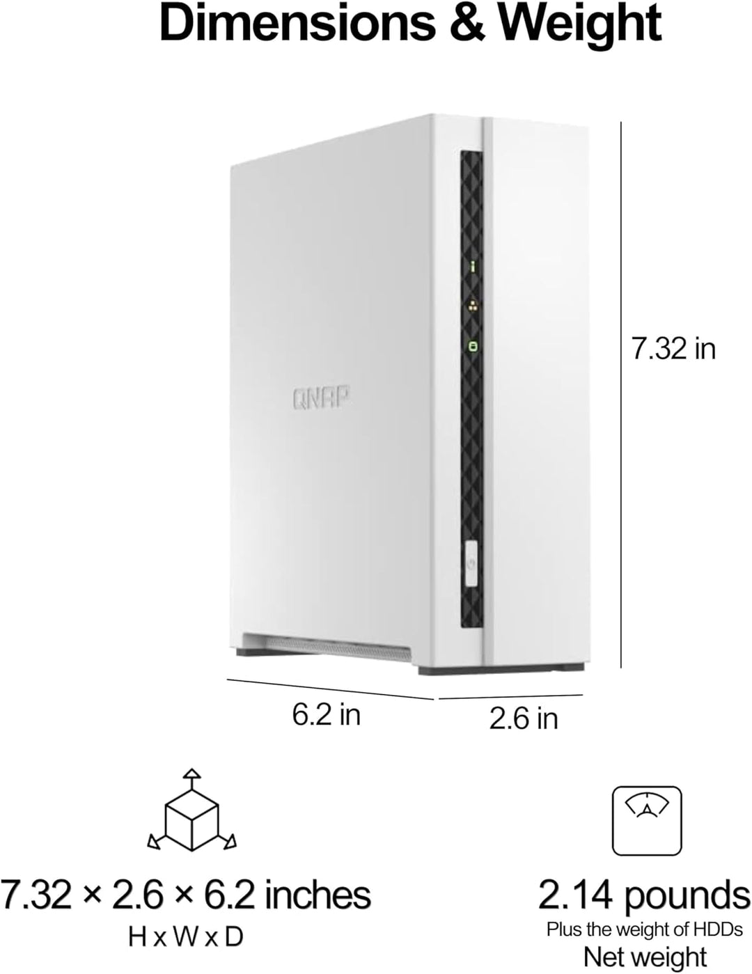 QNAP TS-133-14WD-US 1 Bay Home NAS with 4TB Storage Capacity, Preconfigured WD Red Plus HDD Drive Bu