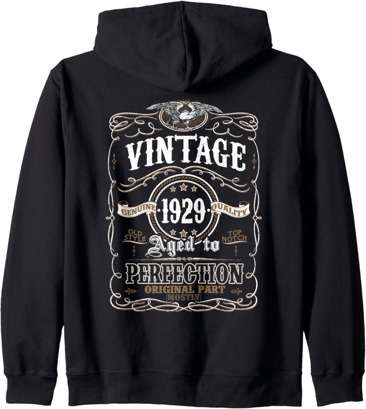 Vintage 1929 Geburtstagsgeschenk 93 Jahre alt 93. Geburtstag Kapuzenjacke