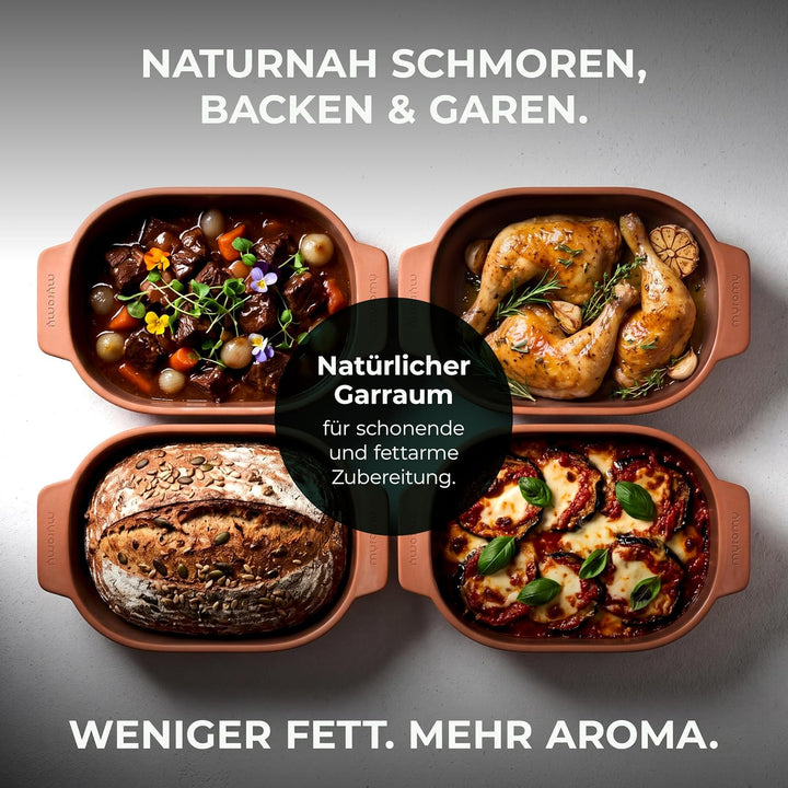myromy® Multi-Bräter 3,5 L – Bräter &amp; Brotbackform aus Keramik – Signature
