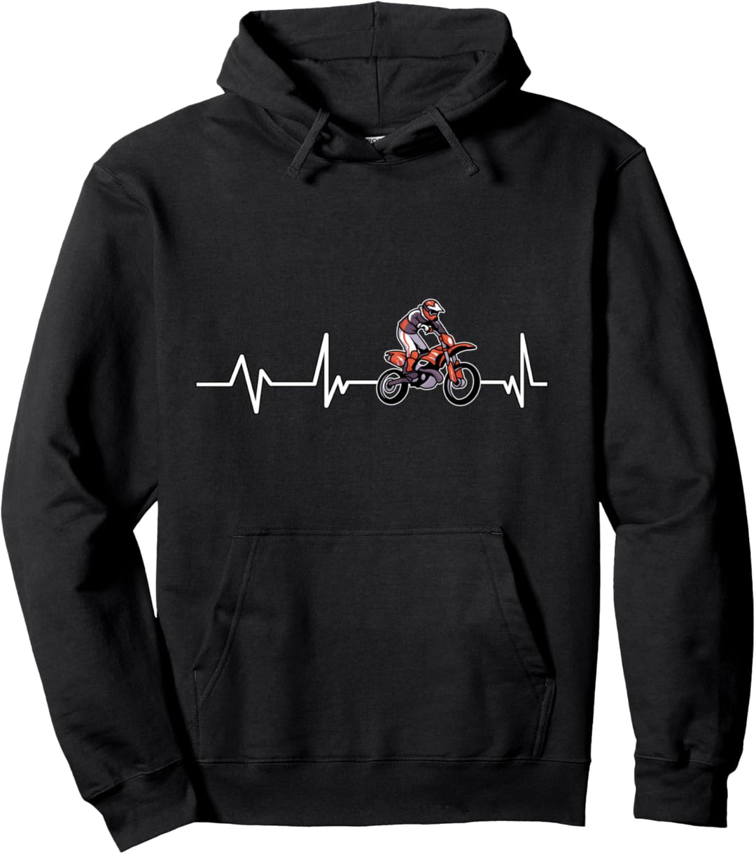 Motorcross Dirt Bike Herzschlag Geschenk Motorcross Pullover Hoodie