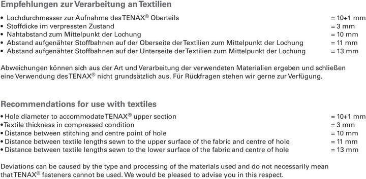 New Marine 10 Stück TENAX Oberteile, gross + 10 TENAX Gewindeschrauben M5 x16