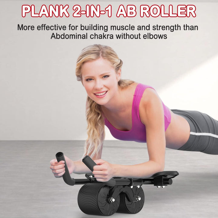 Cretee Ab Roller Rad für Bauch- und Rumpfkrafttraining, Ab Wheel Roller mit Knieschoner für Bauchmus