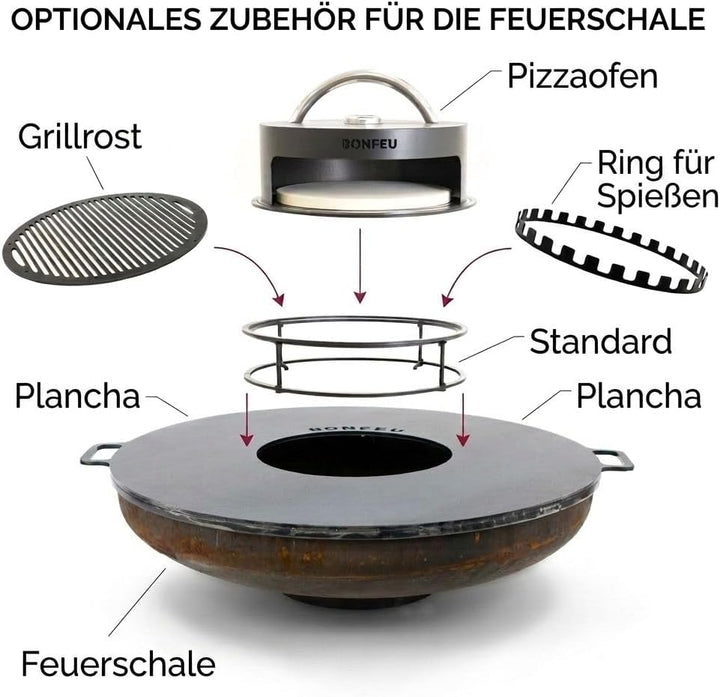 BonFeu BonBowl Feuerschale 60cm - Feuerschalen für den Garten - Feuerstelle Outdoor - Feuerschale mi
