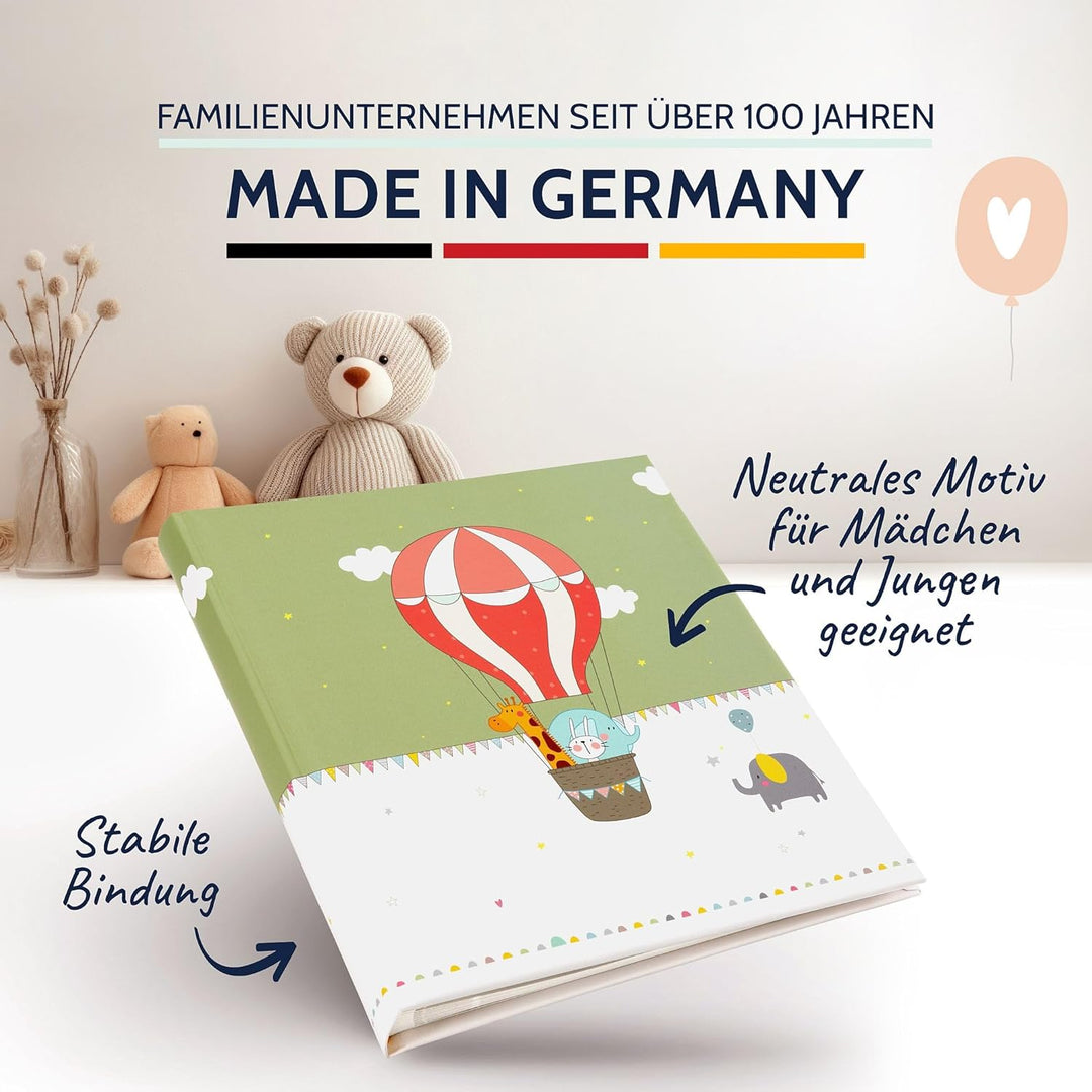 goldbuch Babyalbum Ballonfahrt im kindgerechten Design, Kunstdruck Fotoalbum mit 60 weisse, Pergamin