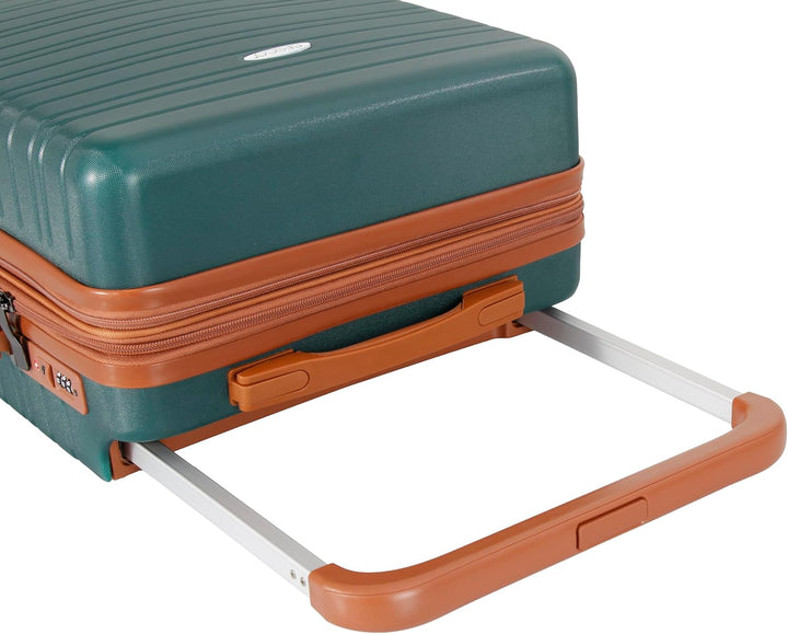 SESCO Reisekoffer Premium-Kofferset 3tlg. Koffer Trolleys Handgepäck Set, breiter Griff, TSA (grün/b