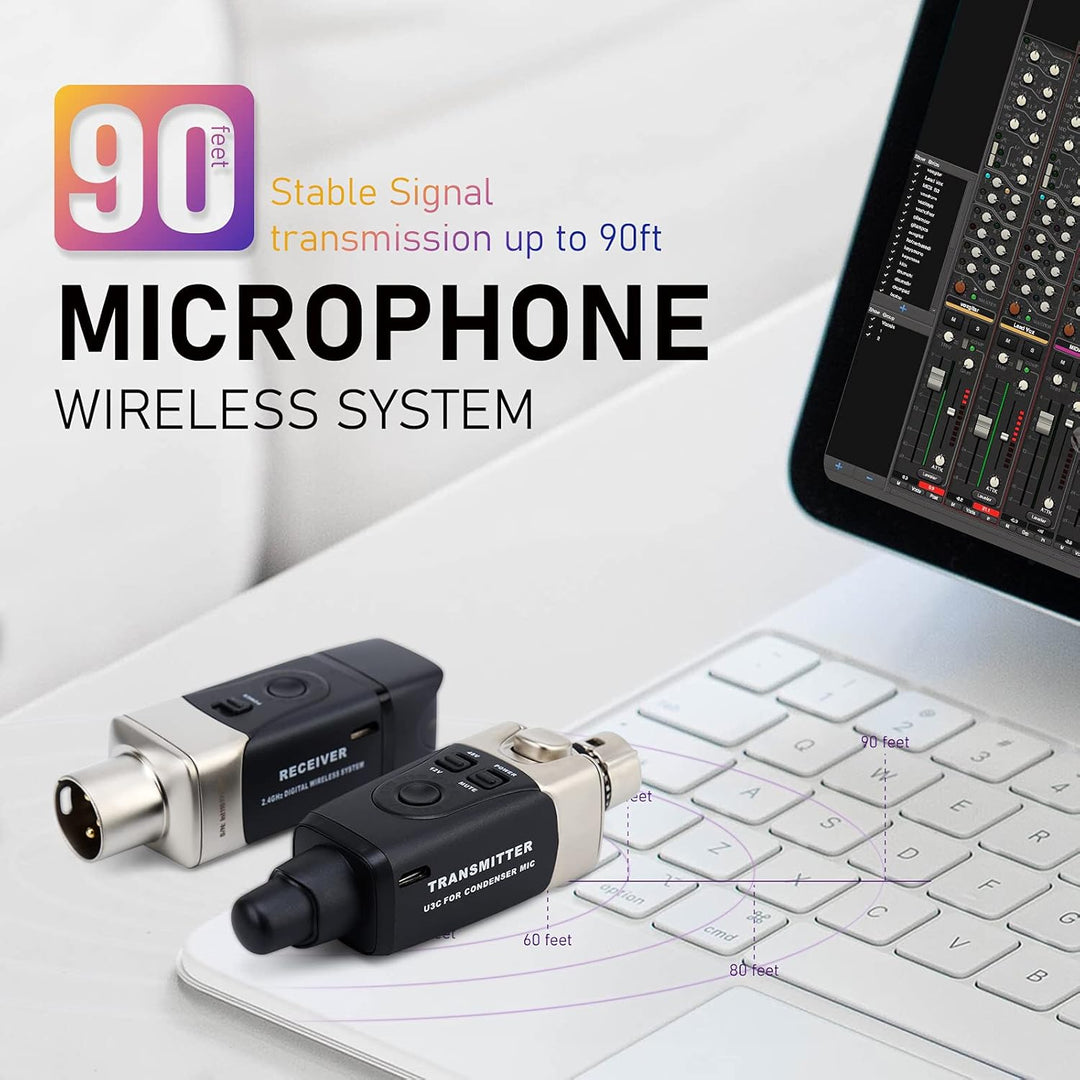 Xvive U3C Wireless Mikrofon System 2.4G Wireless XLR Mikrofon Sender Empfänger für Kondensator Mikro