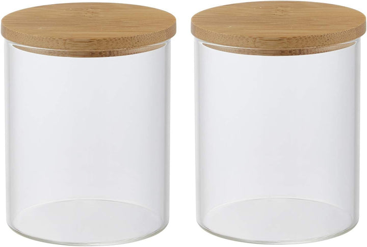 YININE Glas Qtip Halter Badezimmer-Gläser mit Schminktablett, Apotheker-Gläser Badezimmer-Behälter Q