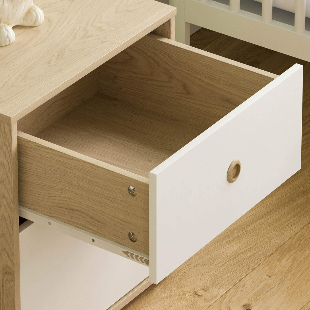 Junior Vida Kommoden & Sideboards, Spanplatte, Weiss & Eiche, Standard, Weiss & Eiche